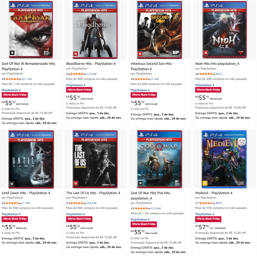 Jogos a partir de R$55 na Black Friday da Amazon: garimpo certeiro para quem curte economizar e jogar pesado
